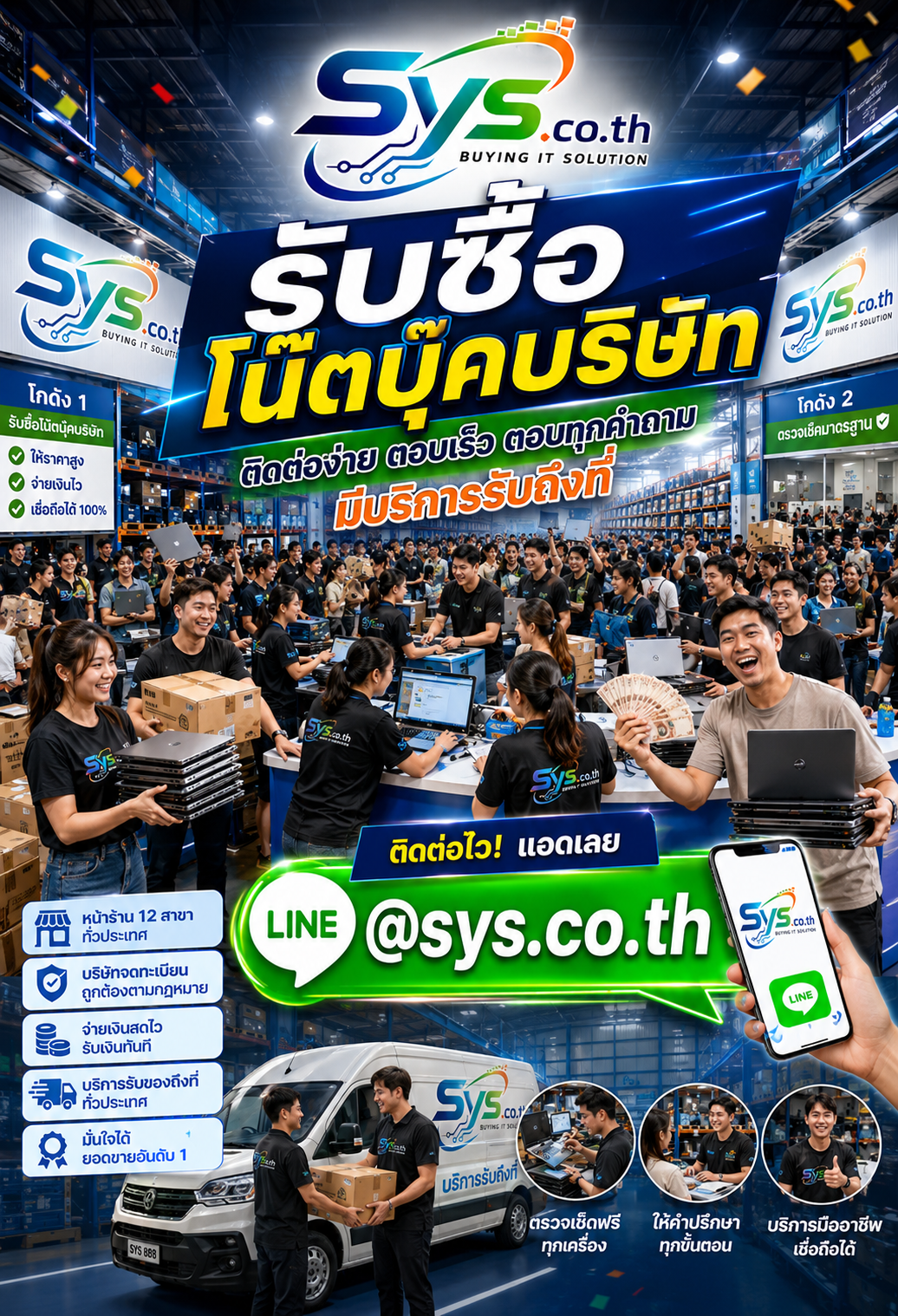 ติดต่อ LINE @sys.co.th เพื่อขายโน๊ตบุ๊คบริษัท