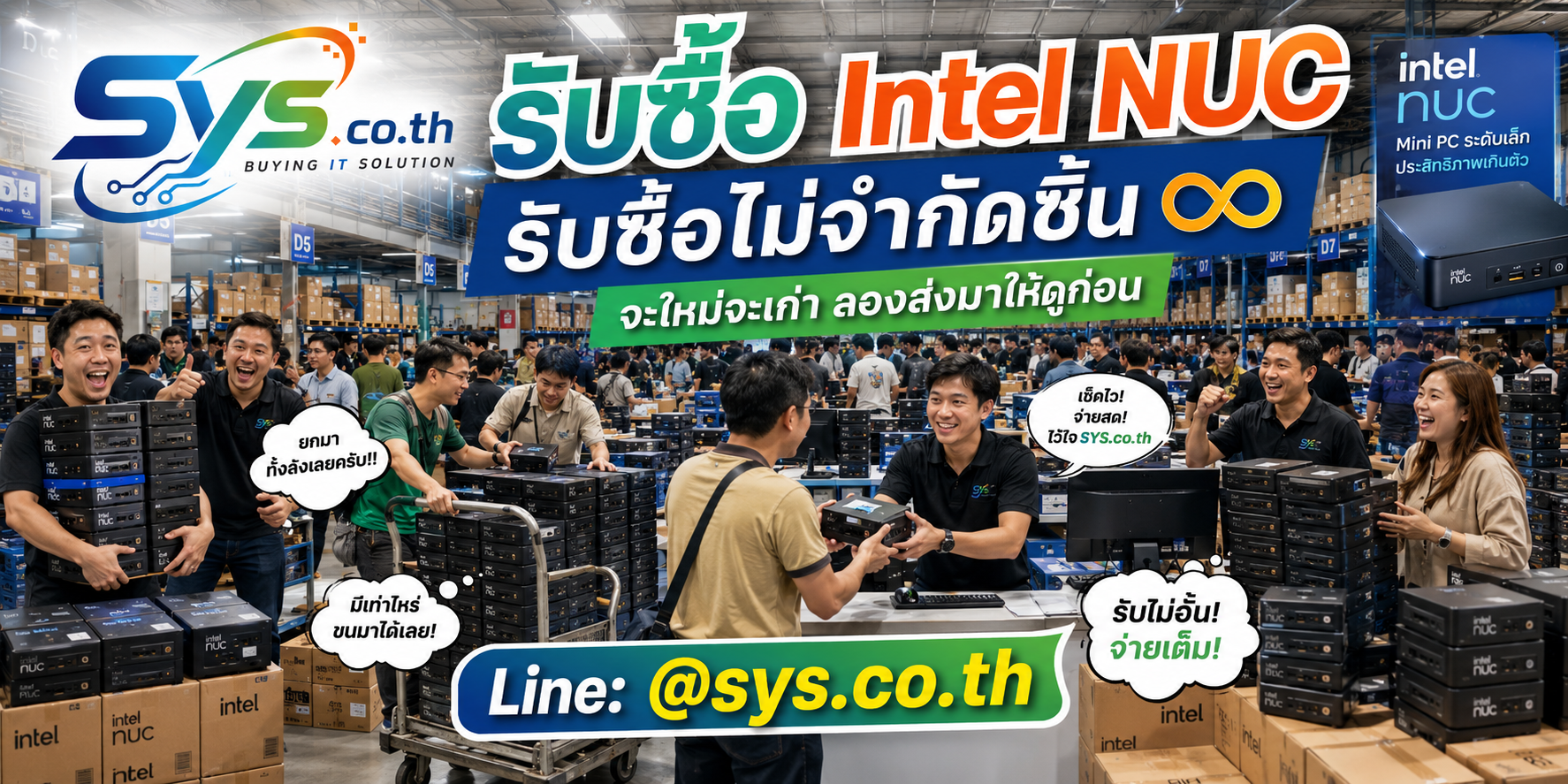 sys.co.th รับซื้อ Intel NUC ไม่จำกัดจำนวน รับซื้อยกล็อต