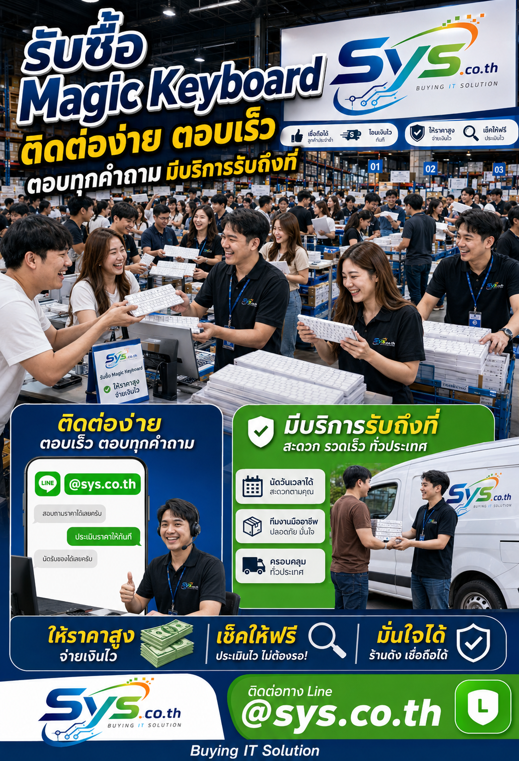 ติดต่อ LINE @sys.co.th ส่งรูป Magic Keyboard เพื่อตีราคา