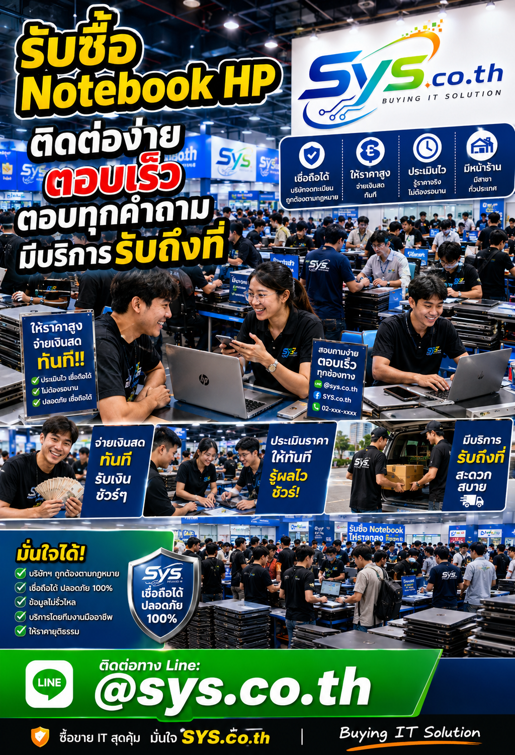 ติดต่อ LINE sys.co.th เพื่อขาย Notebook HP
