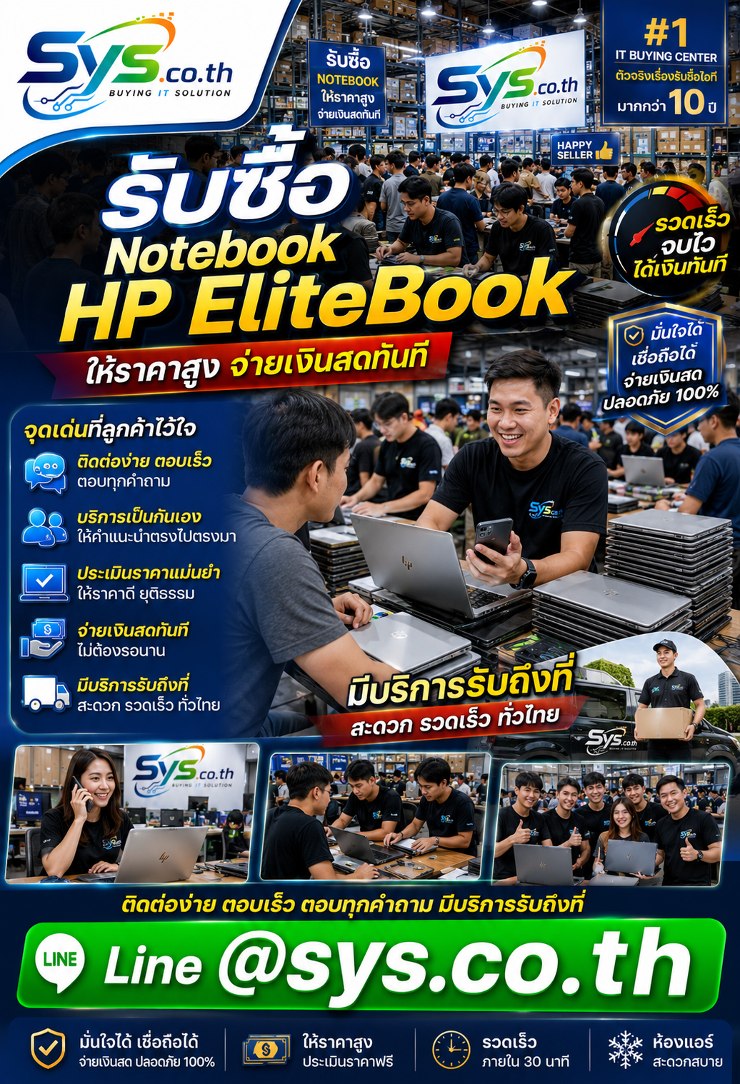 ติดต่อ LINE @sys.co.th เพื่อขาย Notebook HP EliteBook