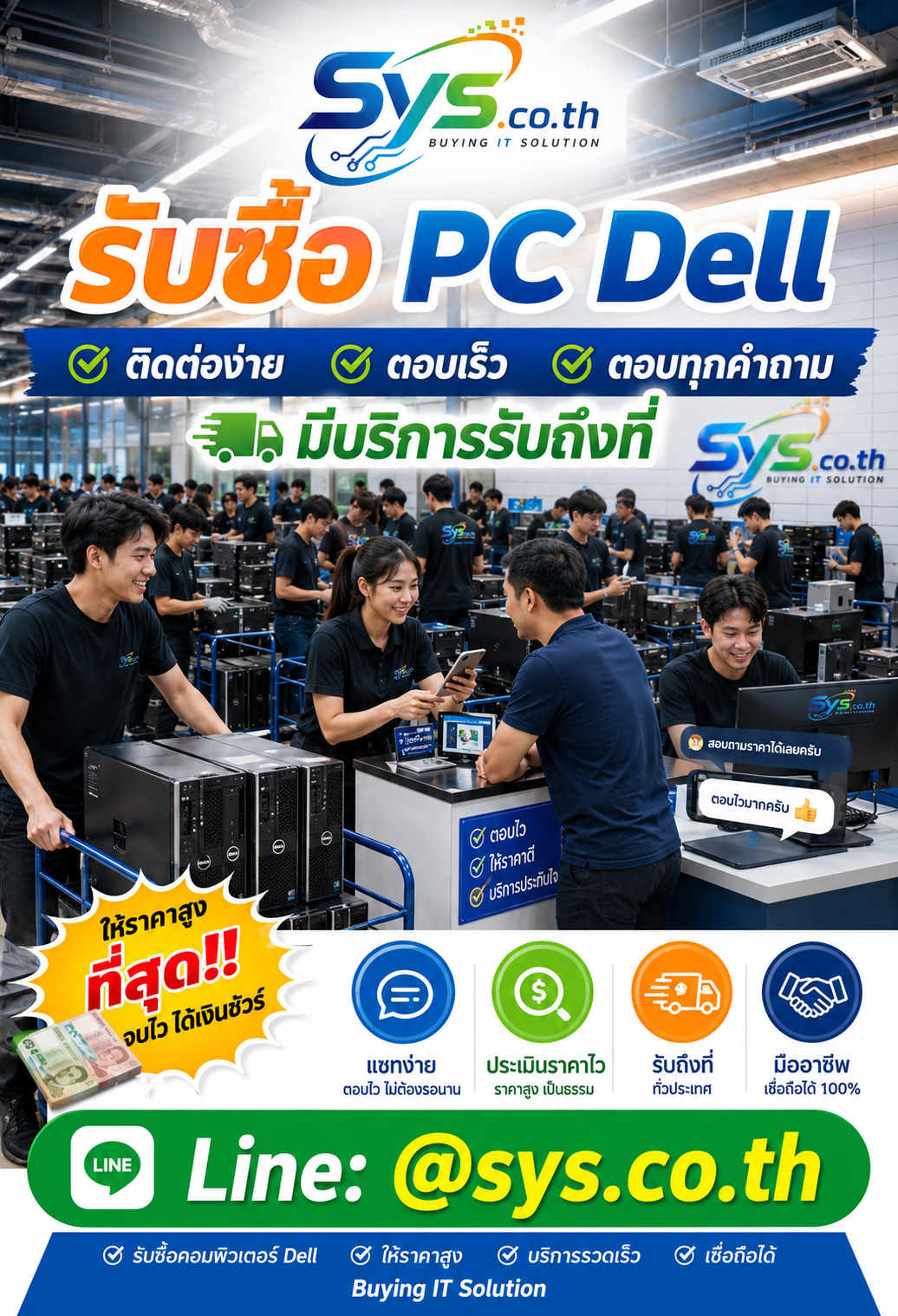 ติดต่อ LINE @sys.co.th เพื่อประเมินราคา PC Dell